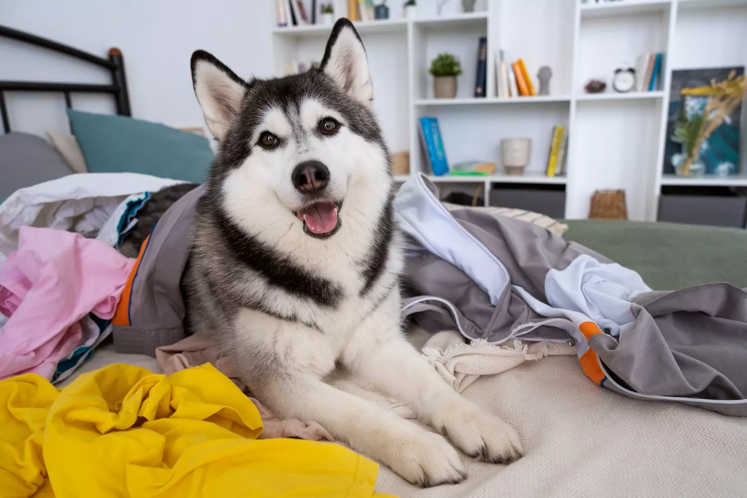 AnyConv.com dog making mess with clothes home 寵物專用自助洗衣店